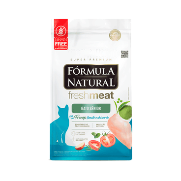 Ração Fórmula Natural Fresh Meat Gato Sênior Castrado Sabor Frango, Tomate e Chá Verde