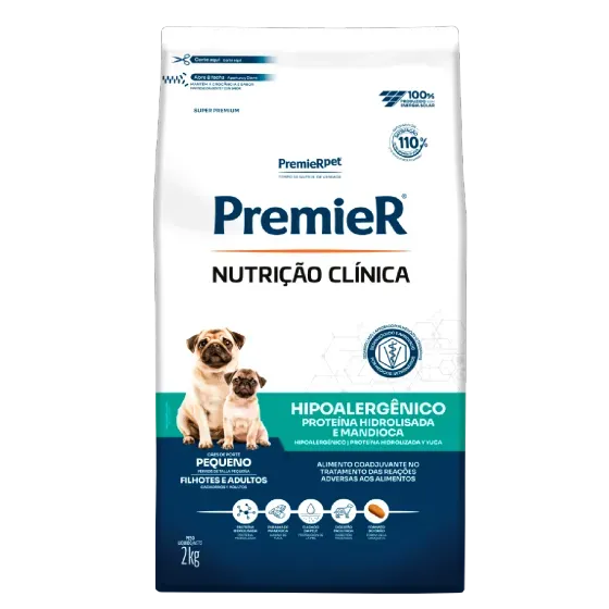 Ração Premier Nutríção Clínica Hipoalergênico Cães Adultos/Filhotes Raças Pequenas