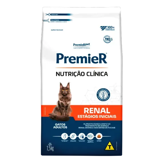 Ração Premier Nutrição Clínica Renal Estágios Iniciais Gatos Adultos 1,5 kg
