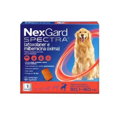 Antipulgas e Carrapatos NexGard Spectra  30,1-60 kg - 1 comprimido