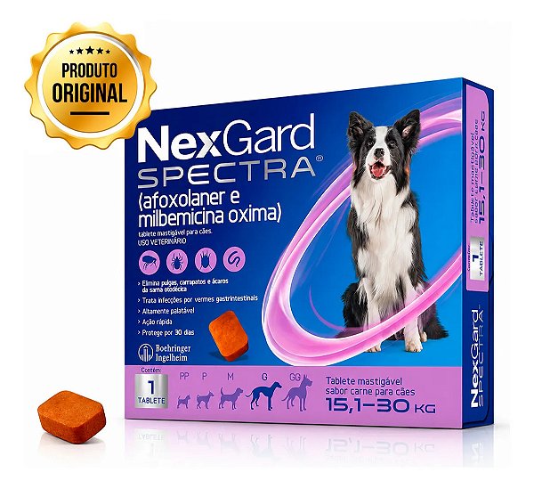 Antipulgas NexGard Spectra Cães 15,1 a 30 kg 1 Tablete