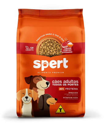 Ração Spert Premium Cães Adultos Todos os Tamanhos Sabor Carne e Arroz
