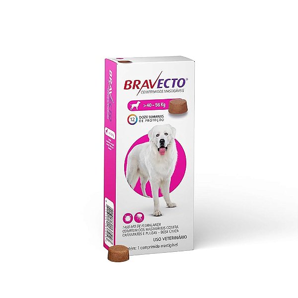 Bravecto 40 a 56kg – Comprimido Mastigável (1 Unidade)
