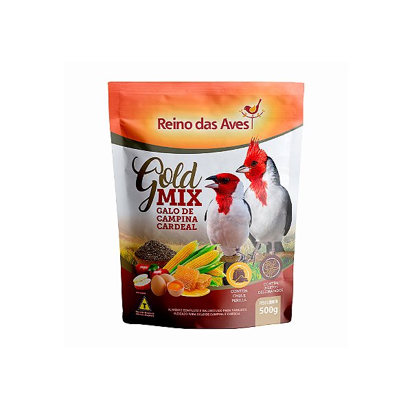 Reino das Aves Gold Mix Galo de Campina e Cardeal - 500g