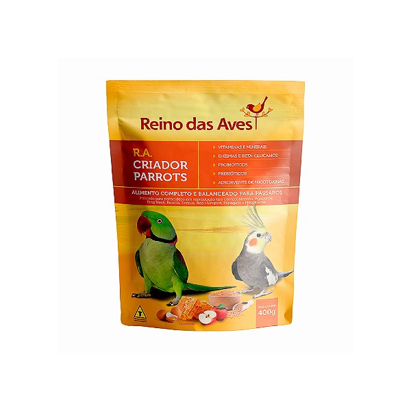 Reino das Aves Farinhada Criador Parrots para Pássaros - 400g