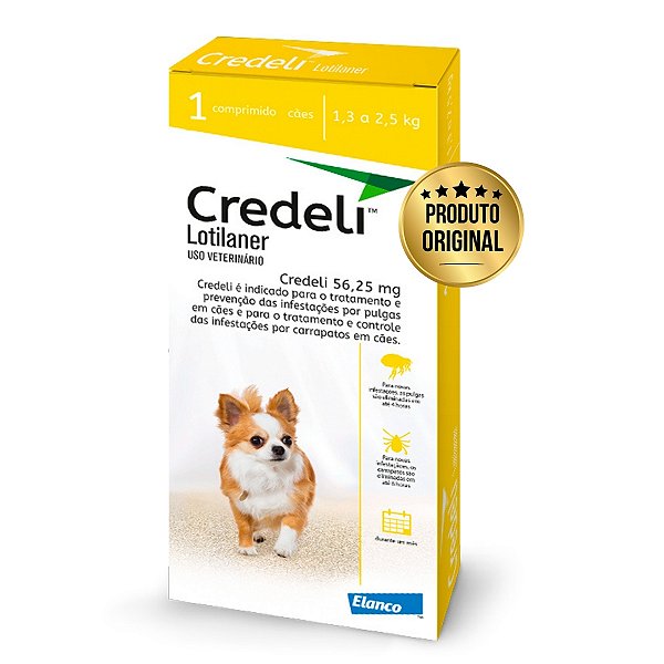 Credeli Elanco 56,25mg Antipulgas Cães 1,3-2,5kg 1Comp