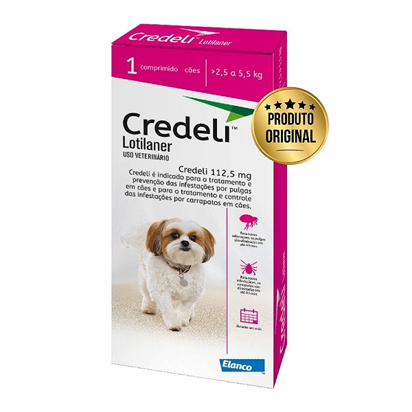 Credeli Elanco 112,5mg Antipulgas Cães 2,5-5,5kg 1Comp