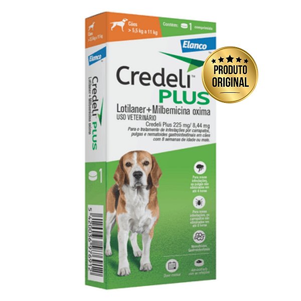 Credeli Plus 225mg Cães 5,5-11kg 1Comp Elanco