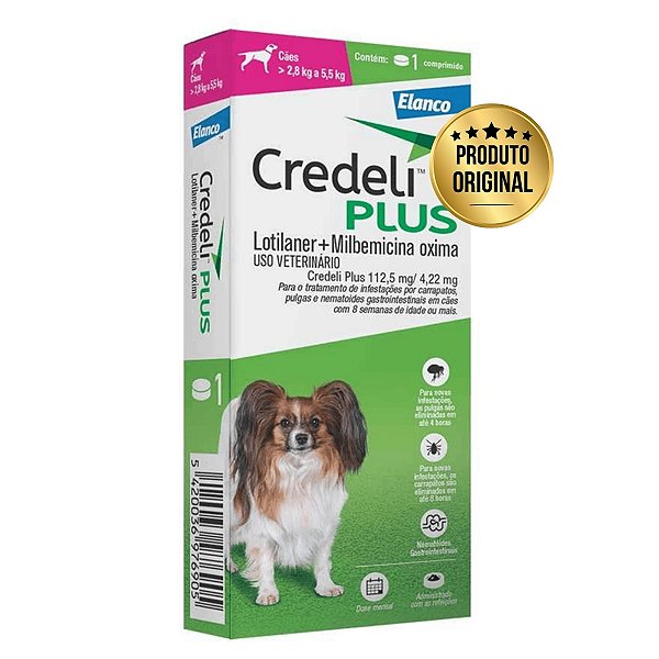 Credeli Plus 112,5mg Cães 2,8-5,5kg 1Comp Elanco