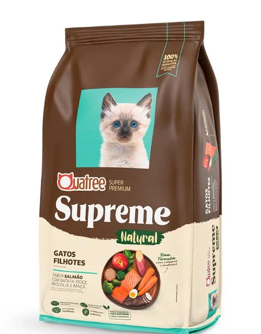 Ração Quatree Supreme Sabor Salmão e Batata Doce para Gatos Filhotes