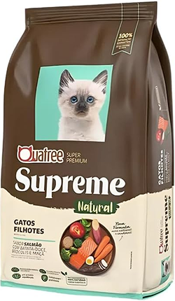 Ração Quatree Supreme Sabor Salmão e Batata Doce para Gatos Filhotes