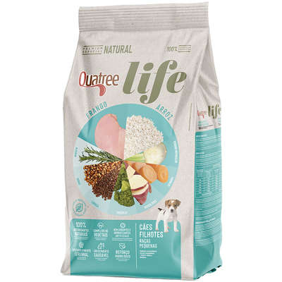 Quatree Life Sabor Frango e Arroz Cães de Raças Pequenas Filhotes