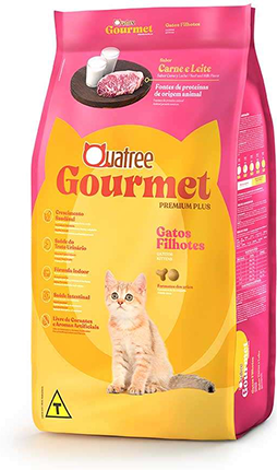 Ração Quatree gourmet Gato Filhote Sabor Carne e Leite