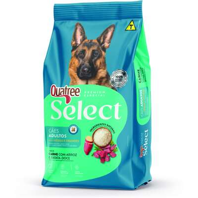 Quatree Select Sabor Carne, Batata Doce e Arroz, Cão Adulto Médio/Grande