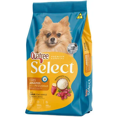 Quatree Select Sabor Carne, Batata Doce e Arroz, Cão Adulto Raças Pequenas