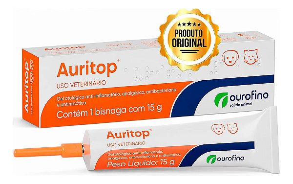 Auritop Ourofino Gel Otológico Cães Gatos 15g