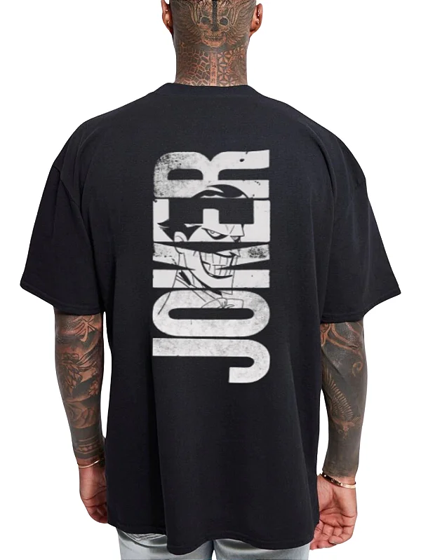 Camiseta Oversized 100% Algodão Premium Joker Preta