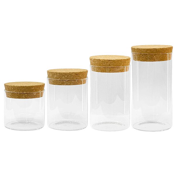 Pote de Vidro Hermético com Tampa de Rolha - Rizzo Import