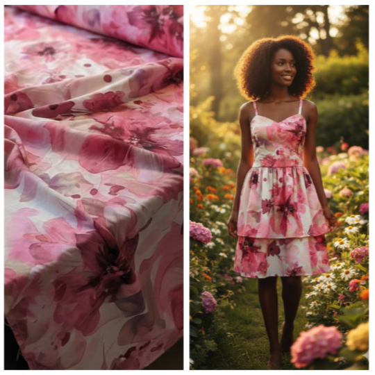 Malha Fluid Floral Estampado várias cores