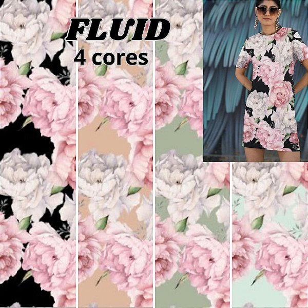 MALHA FLUID FLORAL  ESTAMPADO COLORIDO IDEAL PARA VESTIDO FEMININO SAIA FEMININA BLUSA BLUSINHA SAIDA DE PRAIA PANTALONA