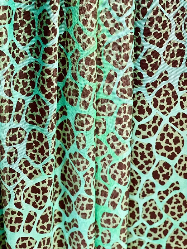 Tule de Malha 3 opções de cores com elastano Animal Print para Vestidos, Saia, Blusa