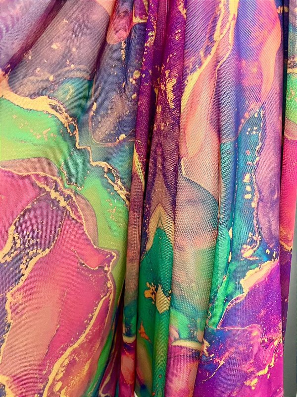 TULE DE MALHA MARMORIZADO 1M EM 2 CORES IDEAL PARA VESTIDOS CONJUNTOS, BLUSA, TENDENCIA DE MODA 2024