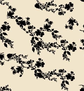 TECIDO CREPINHO JARDIM CLÁSSICO PRTEO & BEGE PARA CONFECÇÃO DE VESTIDOS, SAIAS, BLUSAS, ETC