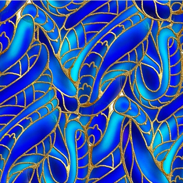 TECIDO TULE AZUL SAFIRA DETALHES EM OURO PARA CONFECÇÃO DE VESTIDOS, SAIAS, BLUSAS, ETC