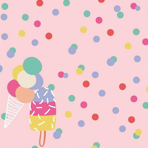 TECIDO CREPINHO ICE CREAM PICOLÉ SORVETE PASTEL PARA CONFECÇÃO DE VESTIDOS, SAIAS, BLUSAS, ETC.