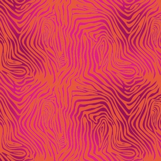 TECIDO FLUID LISTRAS DE ZEBRAS LARANJA E ROSA PARA CONFECÇÃO DE VESTIDOS, SAIAS, BLUSAS, ETC