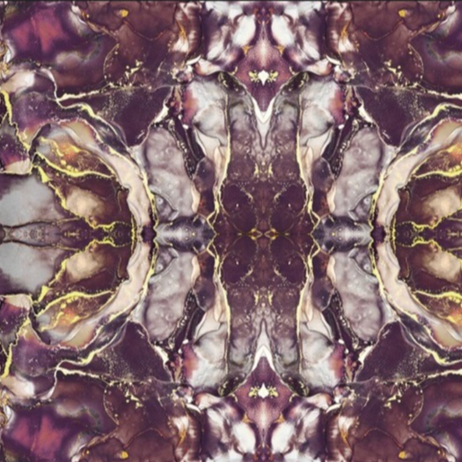 TECIDO TULE DE MALHA MÁRMORE FLUORESCENTE ROXO E DOURADO PARA CONFECÇÃO DE VESTIDOS, SAIAS, BLUSAS, ETC