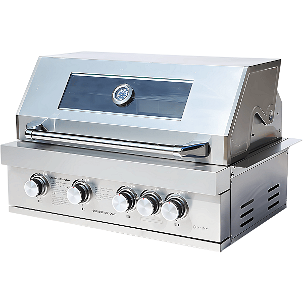 Churrasqueira a Gás Alluma Exclusive Em Inox  de Embutir - 4 Queimadores - Com Visor e Infrared