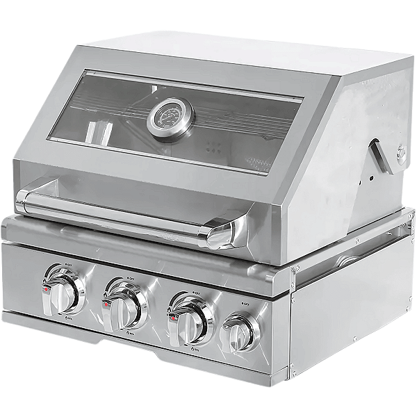 Churrasqueira a Gás Alluma Max Em Inox  de Embutir - 3 Queimadores - Com Visor e Infrared