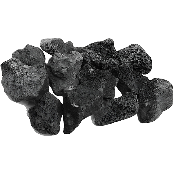 Pedra Vulcânica Premium Para Lareira ou Churrasqueira de 4 a 7 cm - Preta - 3 Kg