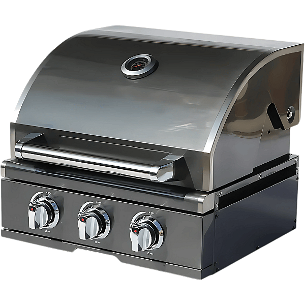 Churrasqueira a Gás Alluma Pro Em Inox Black Titanium de Embutir - 3 Queimadores
