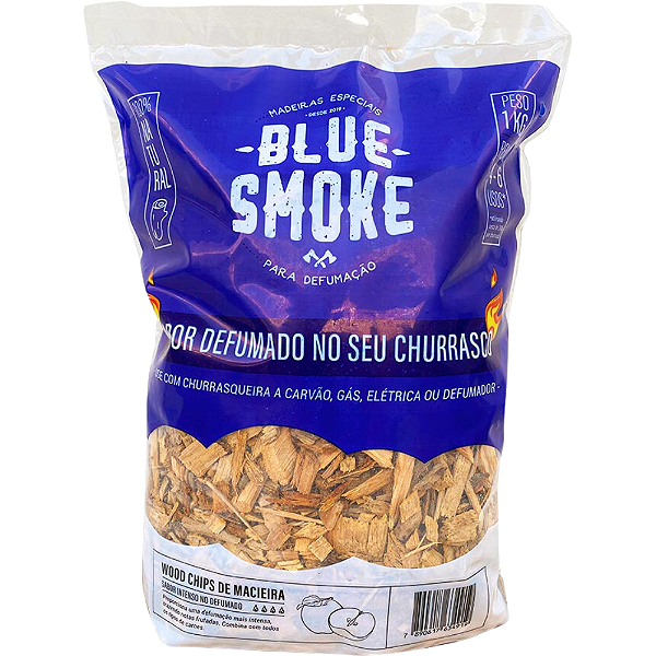 Lascas de Madeira Blue Smoke Para Defumação - Nogueira - 1Kg