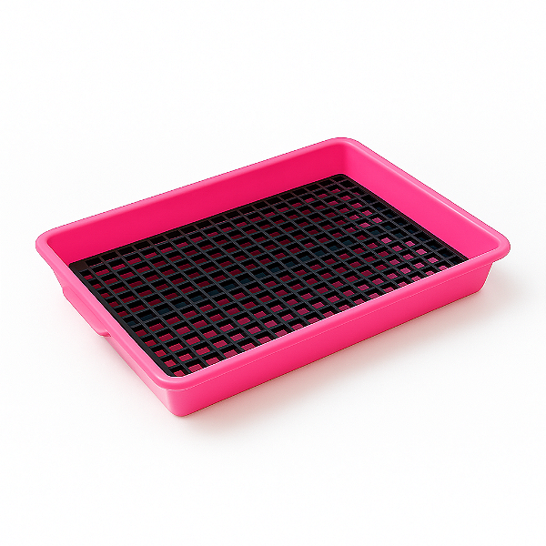 Bandeja Sanitário Saniplus Para Mini Coelho Porquinho da India Chinchila Cor Rosa