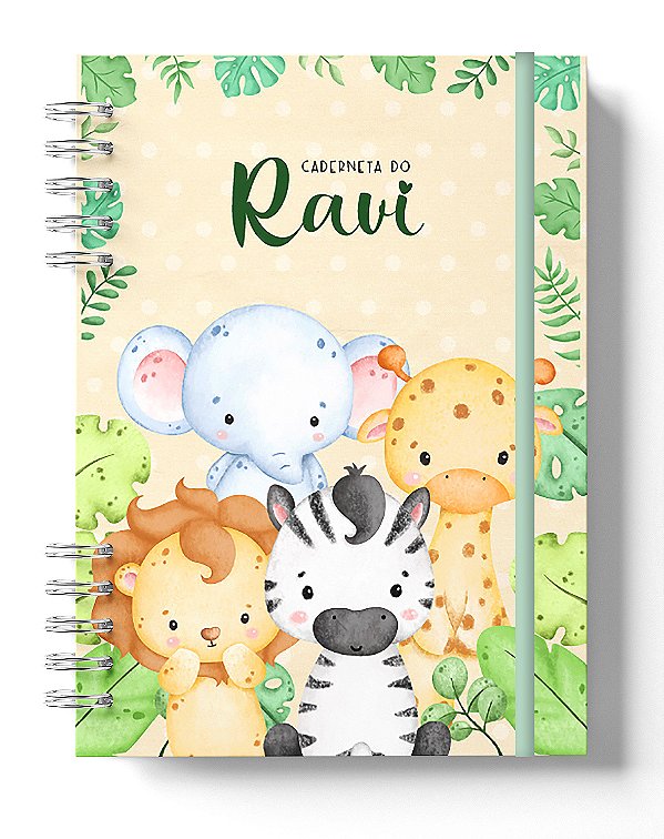 Caderneta de  Saúde Safári Menino / Personalizado