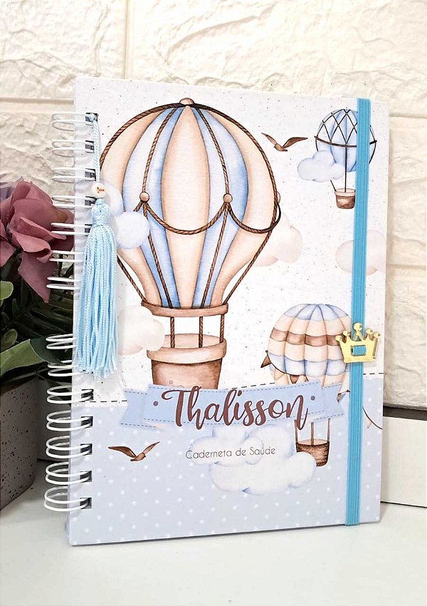 Caderneta de Saúde Balões de ar Menino / Personalizado