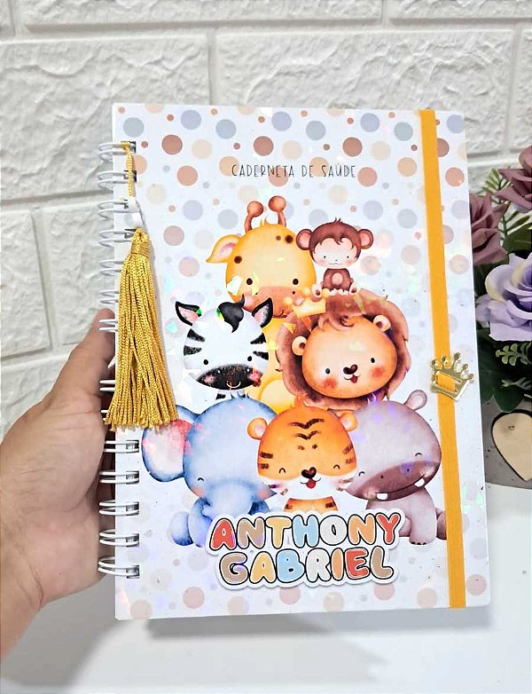 Caderneta de Saúde Safari colorido/ Personalizado