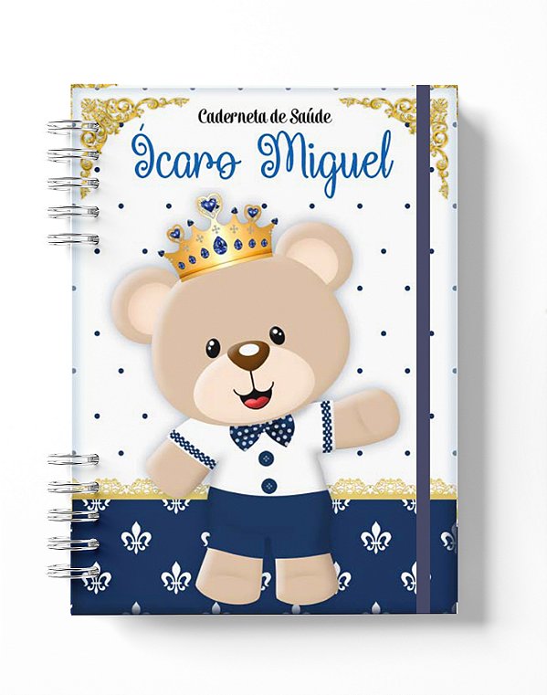 Caderneta de  Saúde Ursinho Realeza / Personalizado