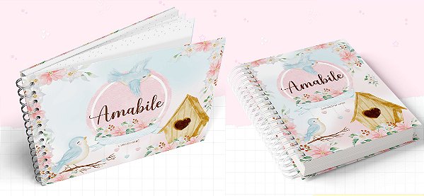 Kit Caderneta + Livro de bebê - Jardim / Personalizado