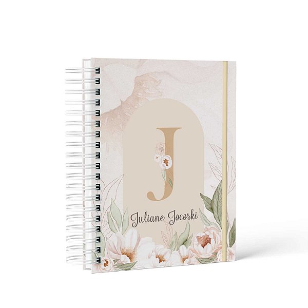 Caderno de Anotações ALFABETO FLORAL / Personalizado