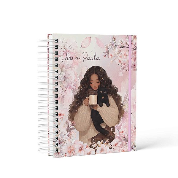 Caderno de Anotações Mulher Cacheada/ Personalizado