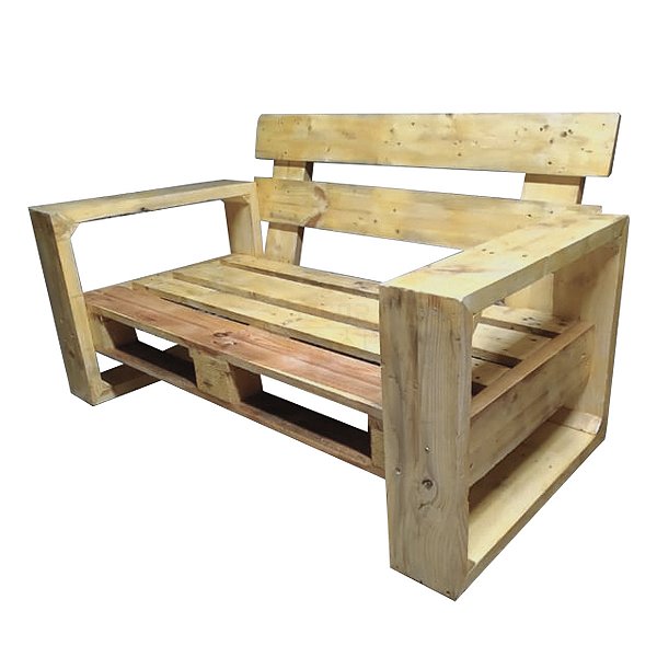Sofá de Pallet com Braços de Descanso