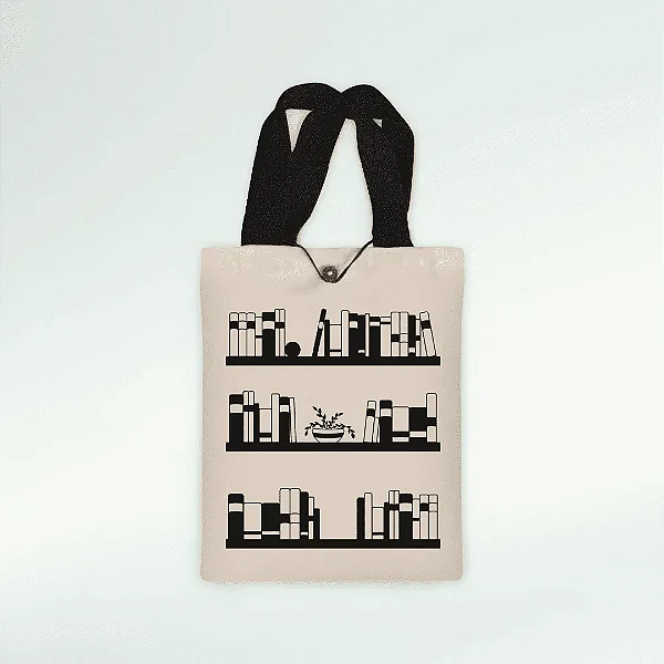 ecobag presente "minha estante" - algodão 100% reciclado