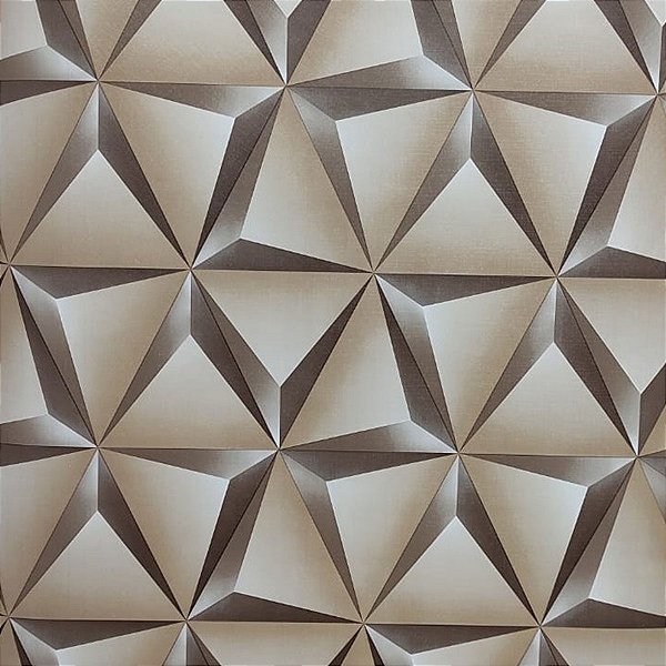 Papel De Parede Adesivo Efeito 3D Bege - 5M