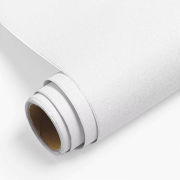 Papel De Parede Adesivo Branco Liso - 5M