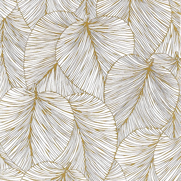 Papel De Parede Adesivo Folhas Douradas - 5M