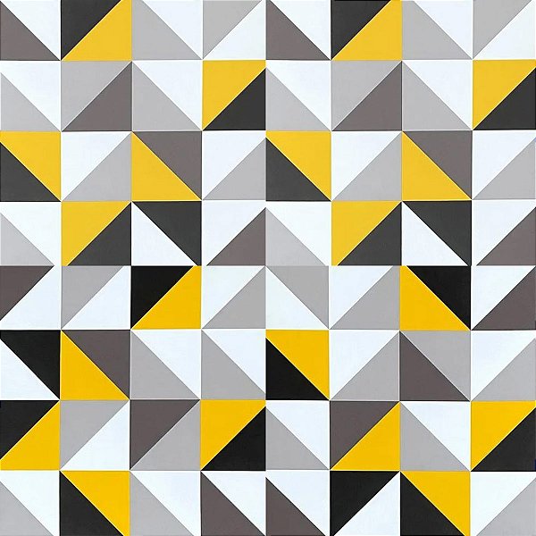 Papel Adesivo Autocolante Geometrico Amarelo - 5M